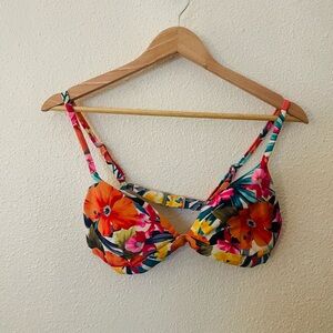 Hollister Multicolor Floral Swim Top Bikini Size Large